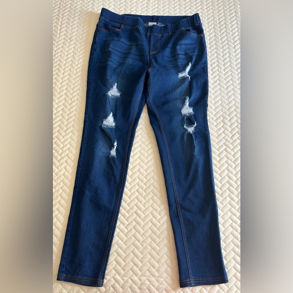 JVINI Navy Skinny Distressed Women's Jeans